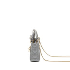 DIOR MINI LADY DIOR LAMBSKIN LIGHT GREY LGHW