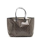 GOYARD SAINT LOUIS PM TOTE GOYARDINE CANVAS/CALFSKIN BLACK SHW