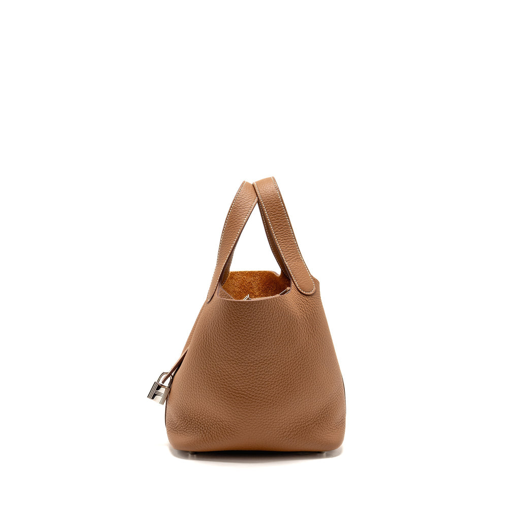 Hermes Picotin 18 Lock Bag Clemence Gold SHW