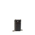 CHANEL CLASSIC VANITY PHONE HOLDER WITH CHAIN CAVIAR BLACK LGHW