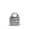DIOR MINI LADY DIOR LAMBSKIN LIGHT GREY LGHW