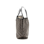 GOYARD SAINT LOUIS PM TOTE GOYARDINE CANVAS/CALFSKIN BLACK SHW