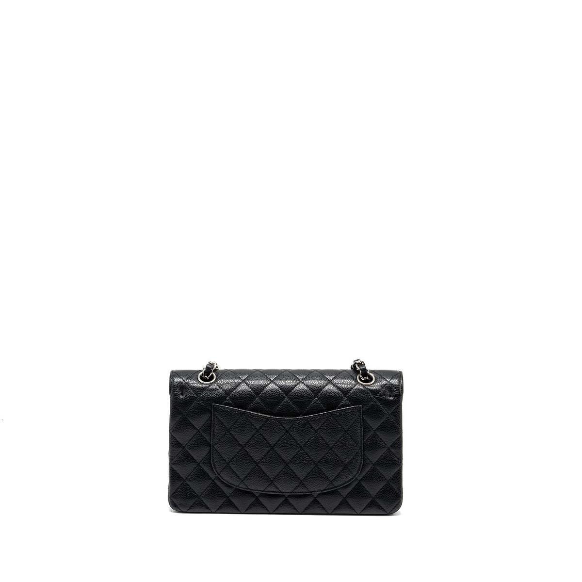 CHANEL MEDIUM CLASSIC DOUBLE FLAP BAG CAVIAR BLACK SHW
