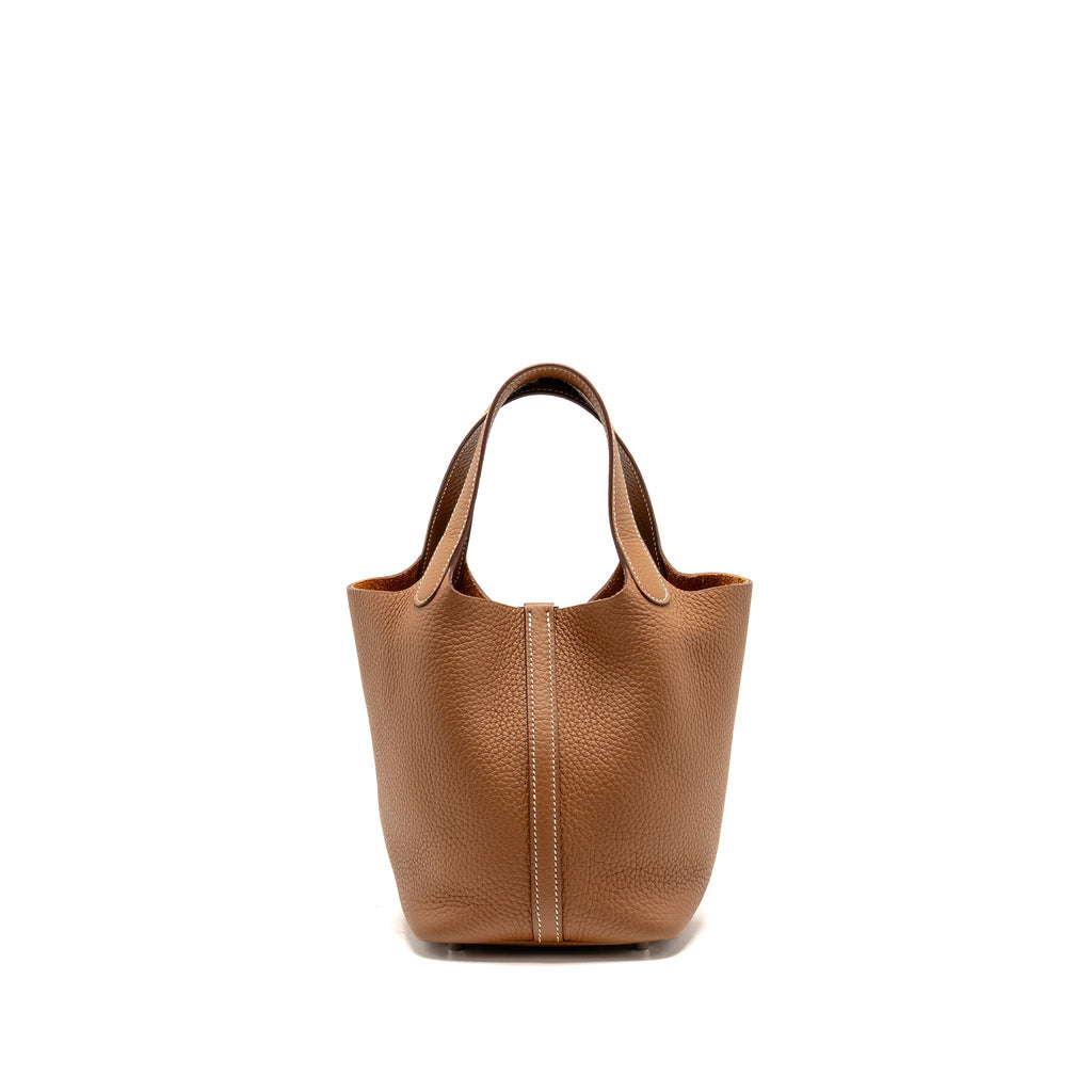 Hermes Picotin 18 Lock Bag Clemence Gold SHW
