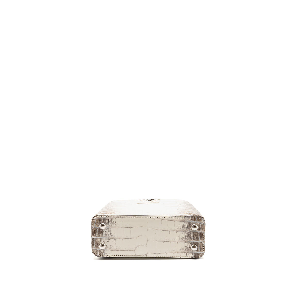 LOUIS VUITTON CAPUCINES MINI HIMALAYAN CROCODILE WHITE SHW