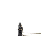 CHANEL 25B CC TOP HANDLE VANITY WITH CHAIN LAMBSKIN BLACK LGHW (MICROCHIP)
