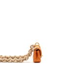 Chanel mini wenge wood flap bag metier d’art limited edition lambskin/wood orange GHW (microchip)