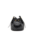 GUCCI GG MARMONT BUCKET BAG CALFSKIN BLACK GHW
