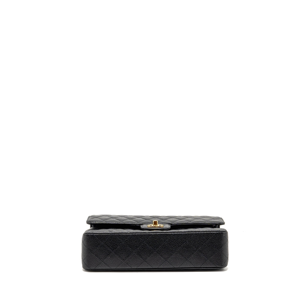 CHANEL MEDIUM CLASSIC DOUBLE FLAP BAG CAVIAR BLACK GHW (MICROCHIP)