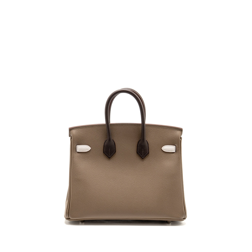 Hermes birkin 25 Epsom etoupe / gris pale / ebene SHW