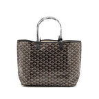 GOYARD SAINT LOUIS PM TOTE GOYARDINE CANVAS/CALFSKIN BLACK SHW