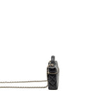 CHANEL 25B CC TOP HANDLE VANITY WITH CHAIN LAMBSKIN BLACK LGHW (MICROCHIP)