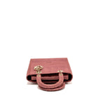 Dior medium Lady D-lite bag embroidery canvas pink LGHW