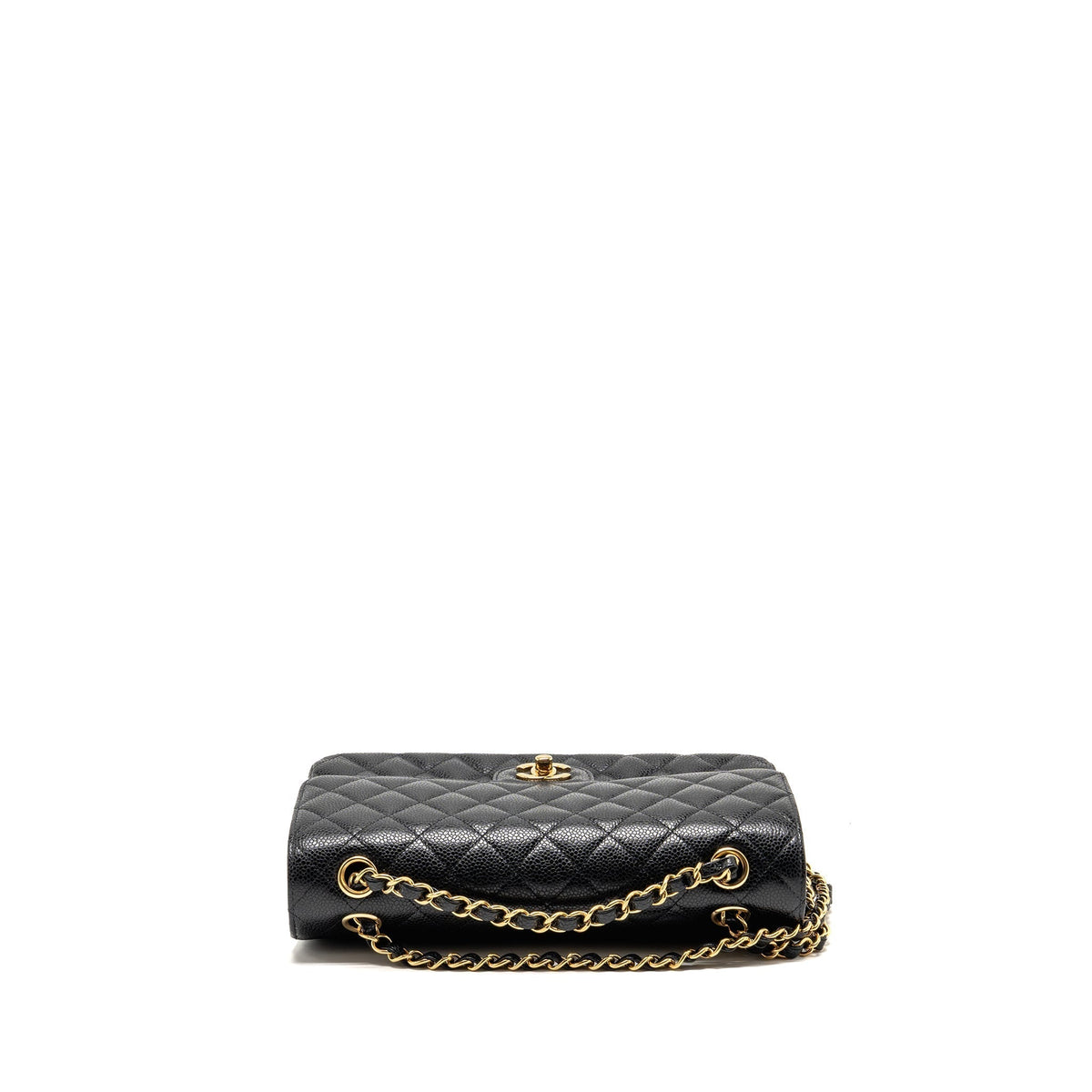 CHANEL MEDIUM CLASSIC DOUBLE FLAP BAG CAVIAR BLACK GHW (MICROCHIP)