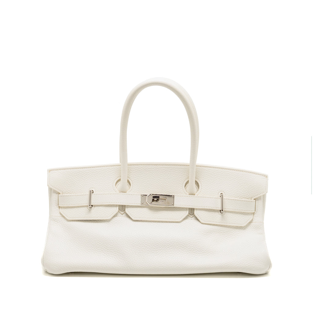 Hermes Shoulder Birkin Clemence Blanc SHW