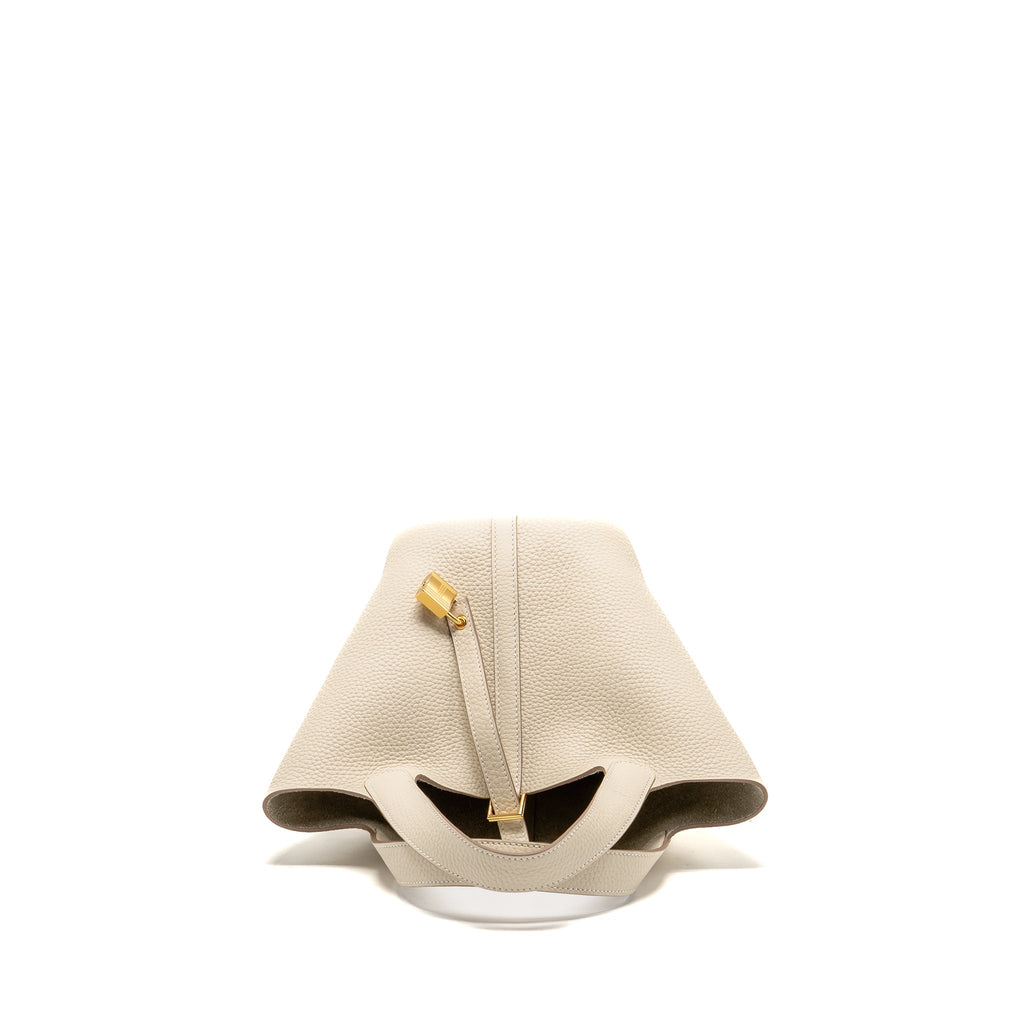 Hermes Picotin 18 Lock Bag Clemence Craie GHW
