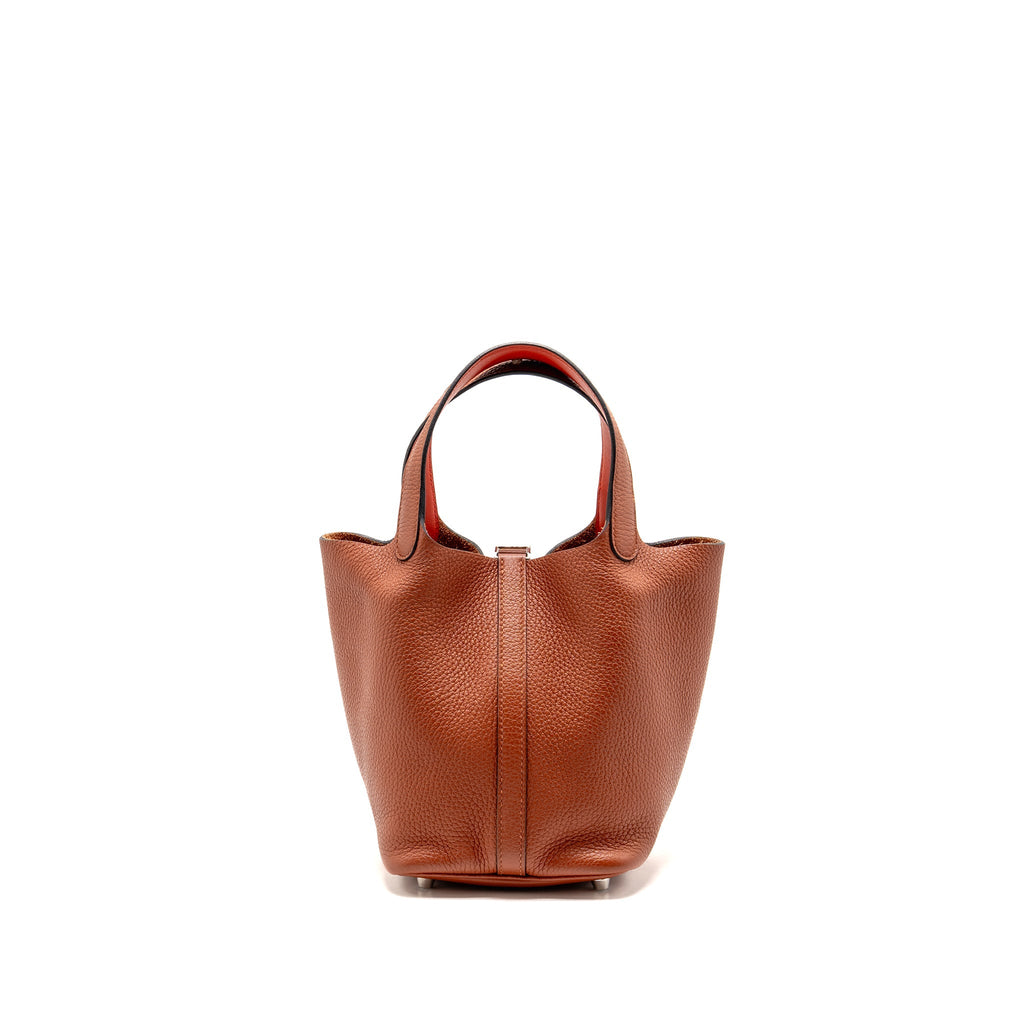 Hermes Picotin 18 lock bag Clemence Cuivre/Capucine SHW