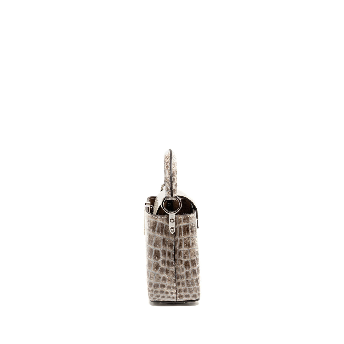 LOUIS VUITTON CAPUCINES MINI HIMALAYAN CROCODILE WHITE SHW