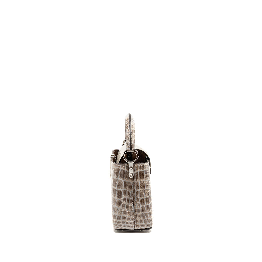 Louis Vuitton Capucines Mini Sahara crocodile white SHW
