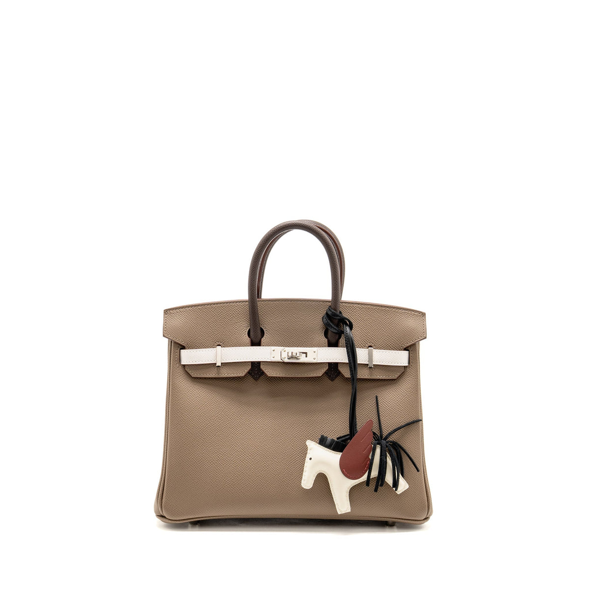 Hermes birkin 25 Epsom etoupe / gris pale / ebene SHW