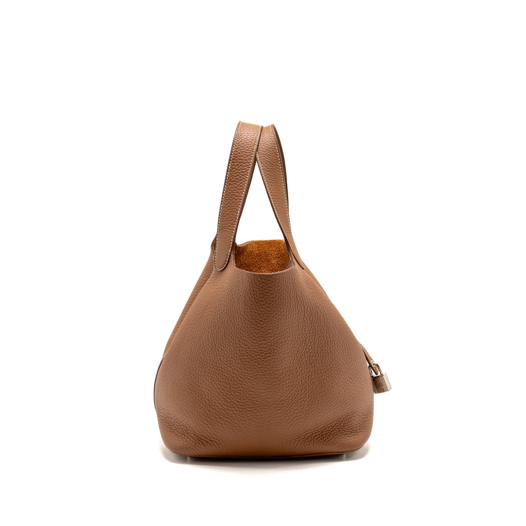 Hermes Picotin 22 Lock Bag Clemence Gold SHW