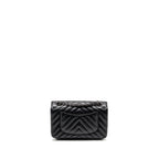 CHANEL MINI 2.55 REISSUE FLAP BAG CHEVRON AGED CALFSKIN SO BLACK
