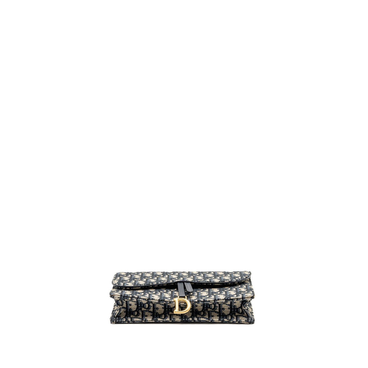 DIOR SADDLE POUCH DIOR OBLIQUE CANVAS BLUE GHW