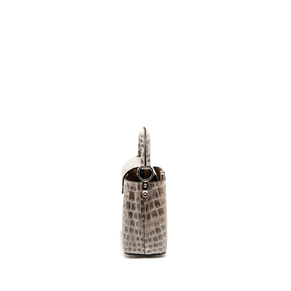 LOUIS VUITTON CAPUCINES MINI HIMALAYAN CROCODILE WHITE SHW