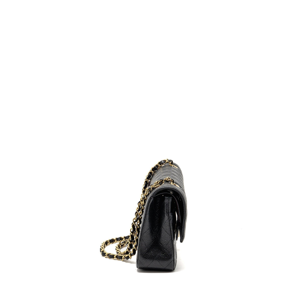 CHANEL MEDIUM CLASSIC DOUBLE FLAP BAG CAVIAR BLACK GHW (MICROCHIP)