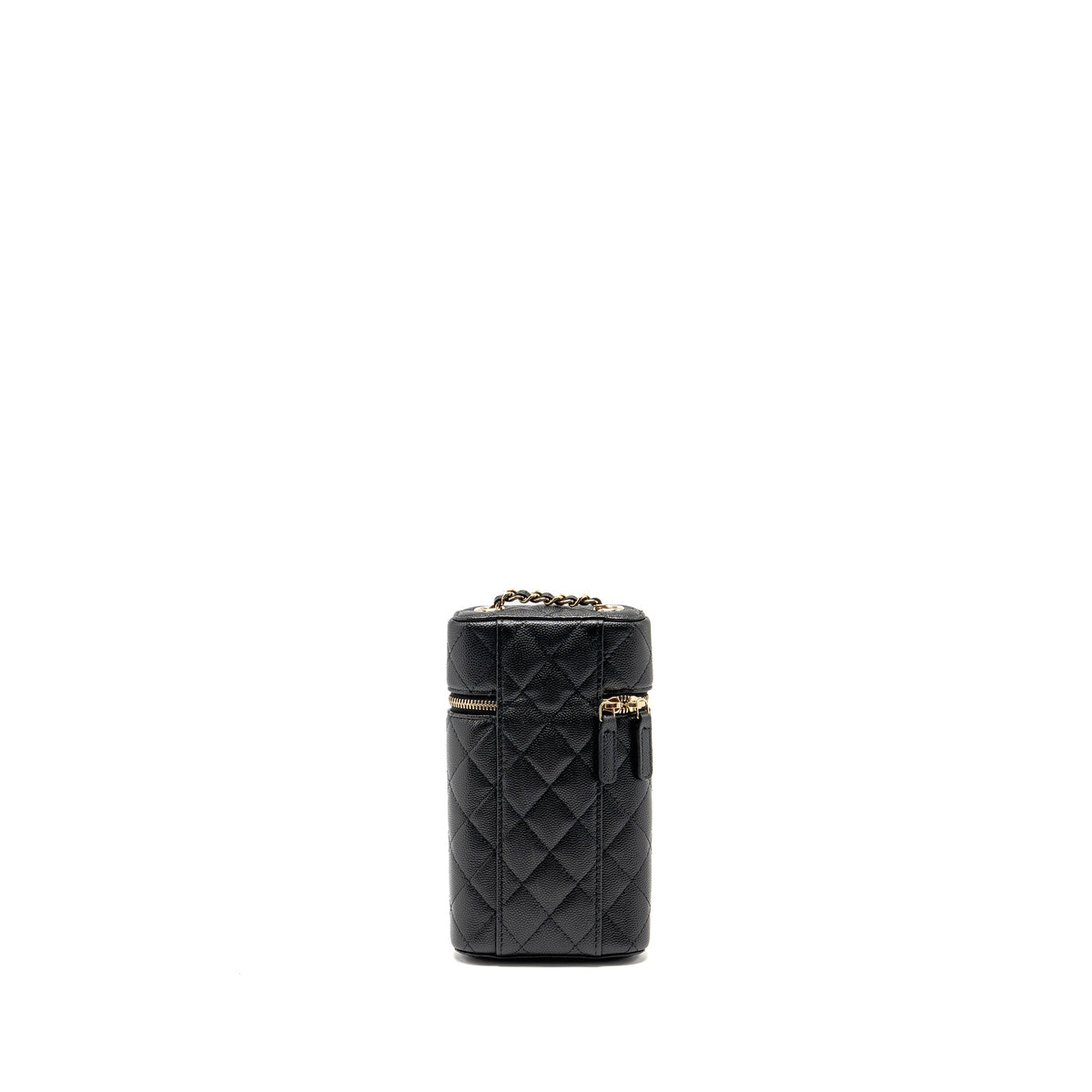 CHANEL CLASSIC VANITY PHONE HOLDER WITH CHAIN CAVIAR BLACK LGHW