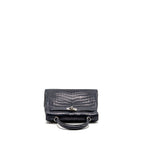 Hermes Kelly 25 crocodile niloticus Matt blue marine SHW