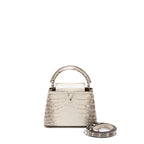 LOUIS VUITTON CAPUCINES MINI HIMALAYAN CROCODILE WHITE SHW