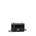 CHANEL MINI RECTANGULAR FLAP BAG LAMBSKIN BLACK RGHW (MICROCHIP)