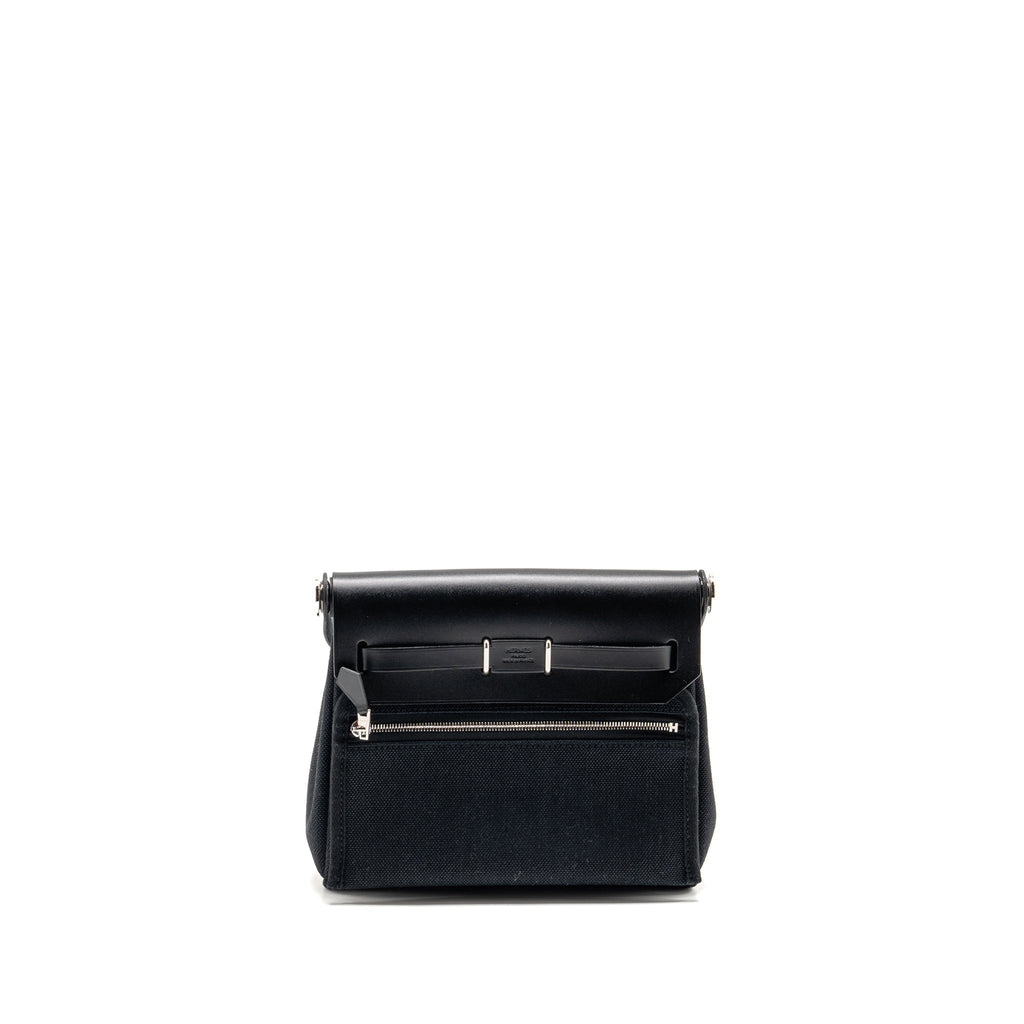 HERMES HERBAG MINI CANVAS/HUNTER LEATHER BLACK SHW