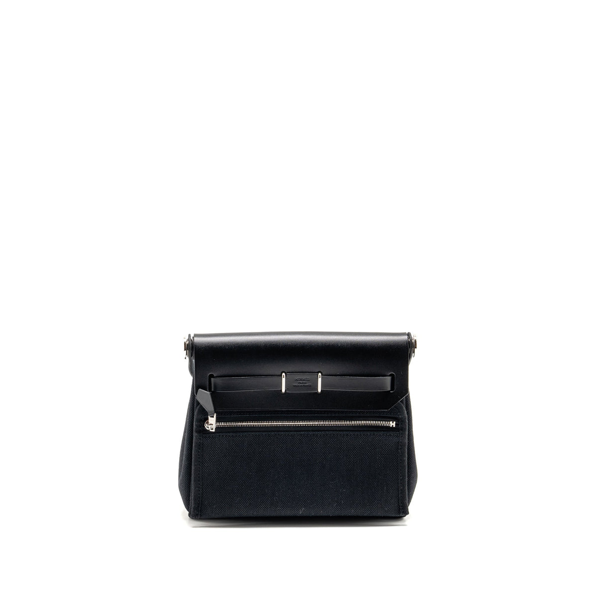 HERMES HERBAG MINI CANVAS/HUNTER LEATHER BLACK SHW
