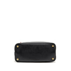 PRADA MEDIUM SAFFIANO CUIR TOTE BAG LEATHER BLACK/FUOCO GHW