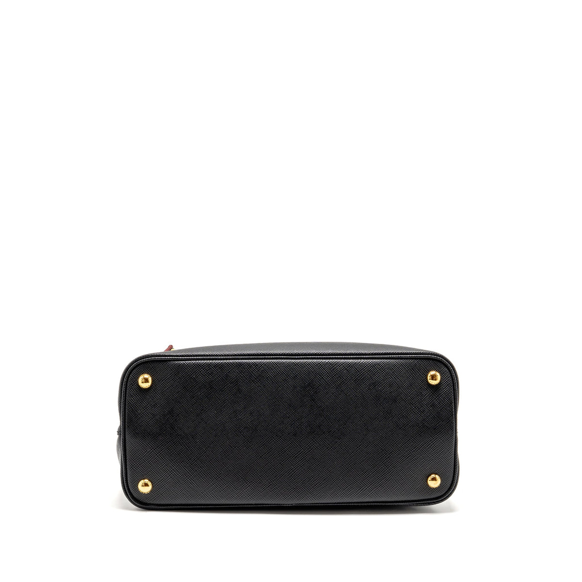 PRADA MEDIUM SAFFIANO CUIR TOTE BAG LEATHER BLACK/FUOCO GHW