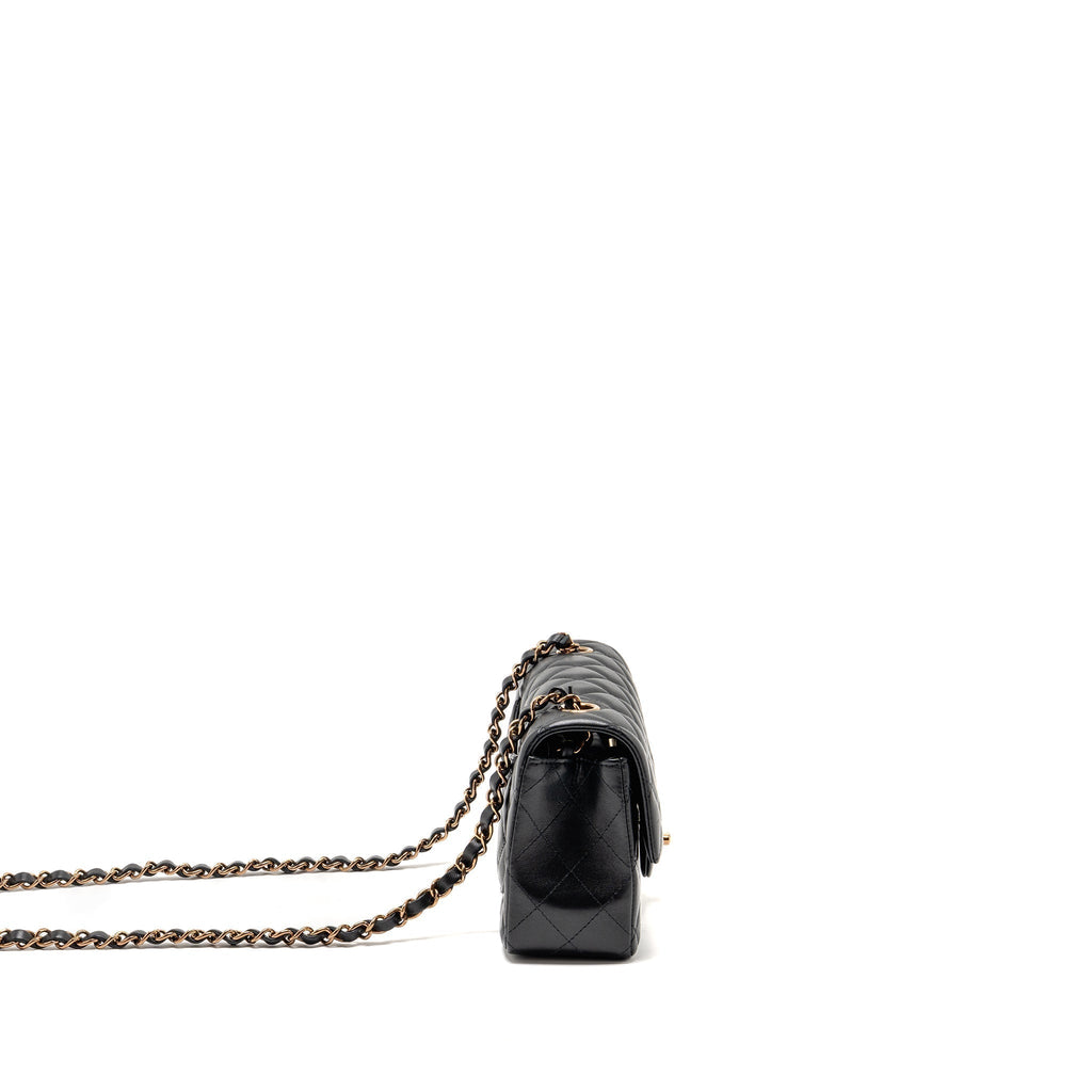 CHANEL MINI RECTANGULAR FLAP BAG LAMBSKIN BLACK RGHW (MICROCHIP)