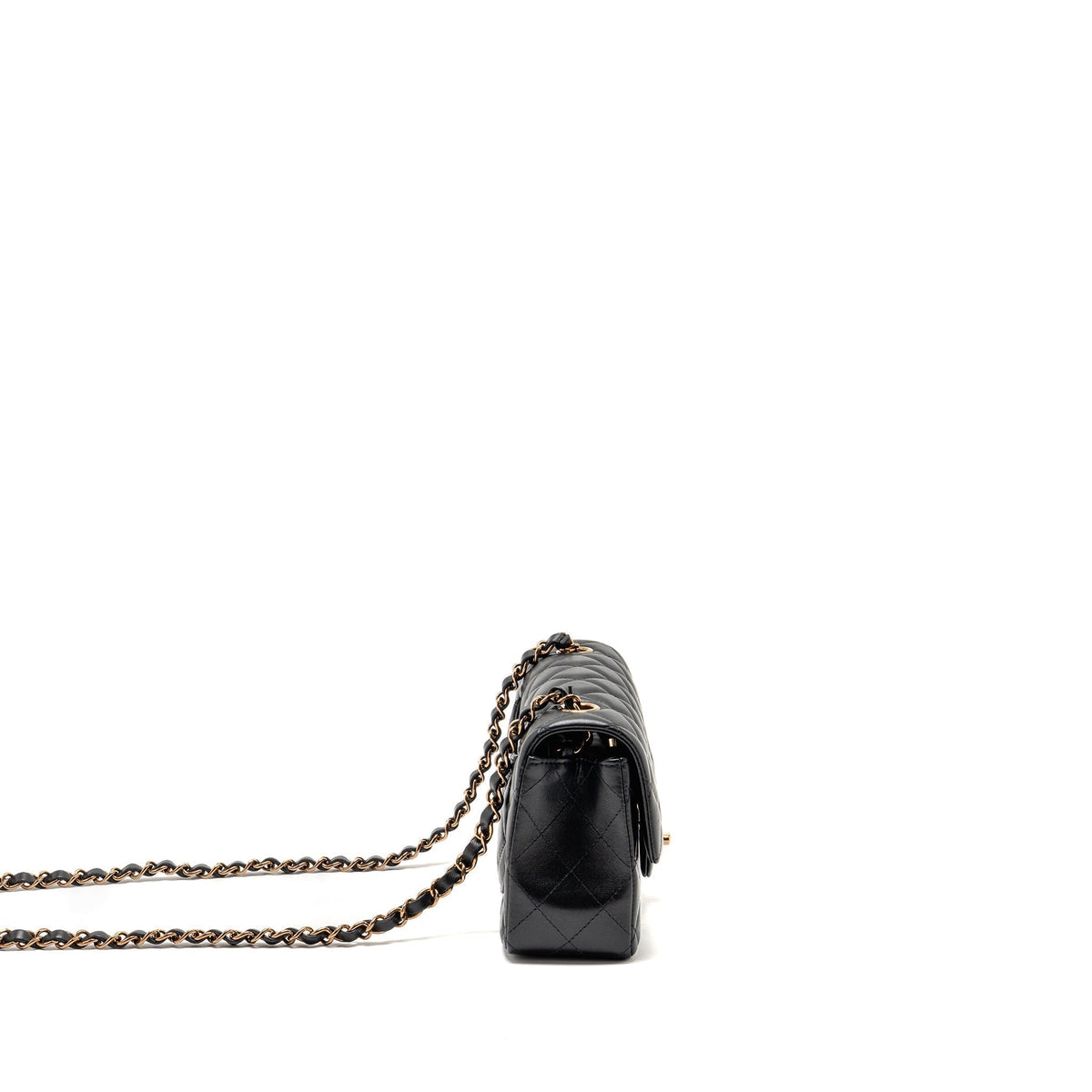 CHANEL MINI RECTANGULAR FLAP BAG LAMBSKIN BLACK RGHW (MICROCHIP)