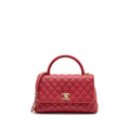 CHANEL MEDIUM COCO HANDLE CAVIAR RED GHW