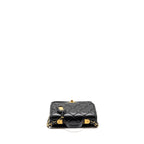 CHANEL 22K MINI FLAP BAG WITH TOP HANDLE CAVIAR BLACK GHW (MICROCHIP)