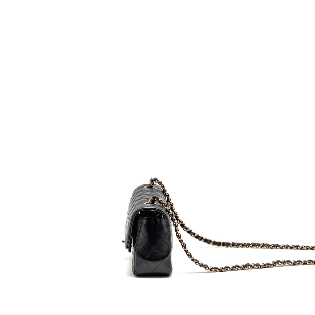 CHANEL MINI RECTANGULAR FLAP BAG LAMBSKIN BLACK RGHW (MICROCHIP)