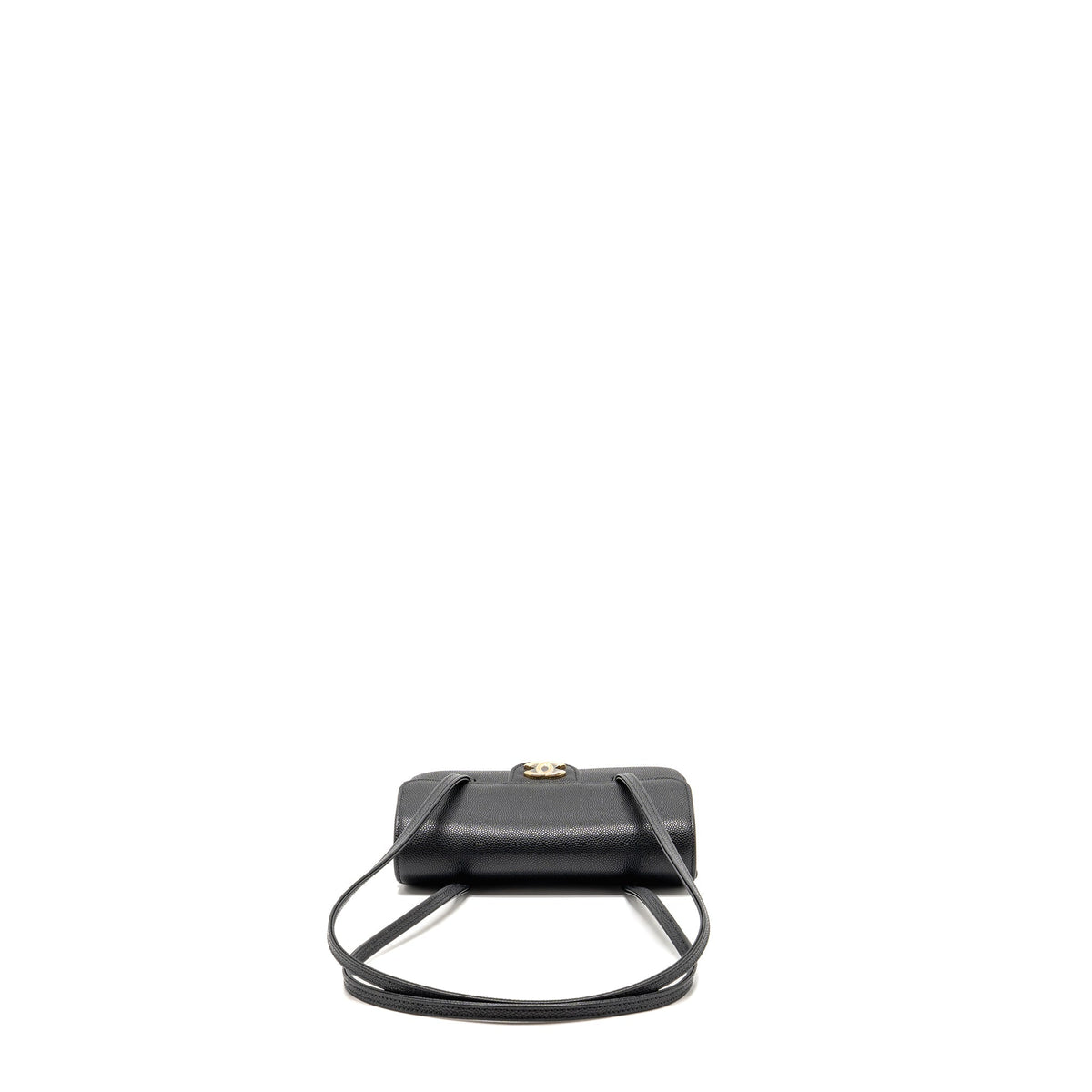 CHANEL 26P PREPPY COCO CLUTCH SHOULDER BAG CAVIAR BLACK GHW (MICROCHIP)