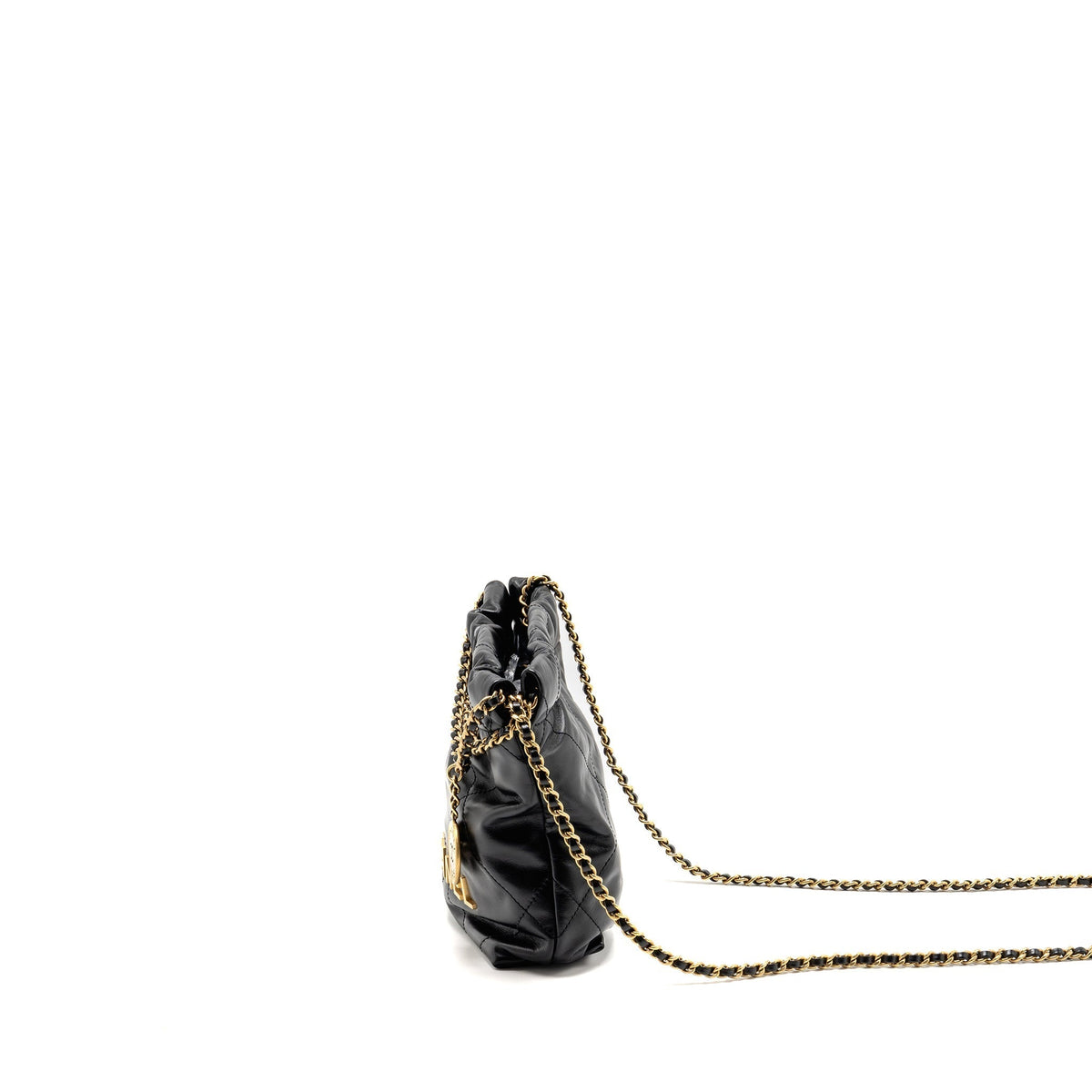 CHANEL MINI 22 BAG CALFSKIN BLACK GHW (MICROCHIP)
