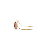 CHANEL CAMELLIA TURNLOCK WALLET ON CHAIN CAVIAR LIGHT PINK GHW (MICROCHIP)