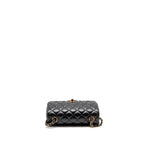 CHANEL MINI RECTANGULAR FLAP BAG LAMBSKIN BLACK RGHW (MICROCHIP)