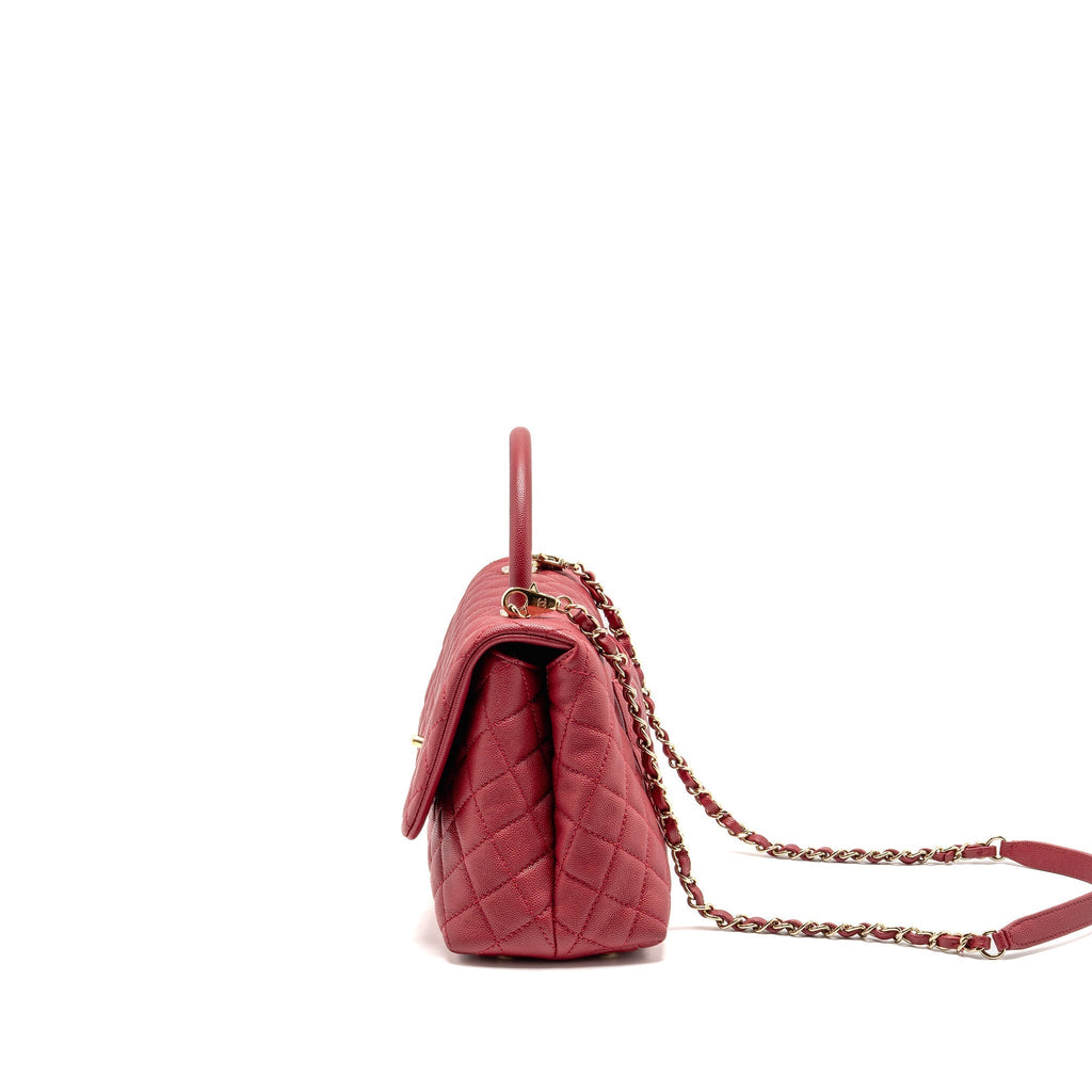 CHANEL MEDIUM COCO HANDLE CAVIAR RED GHW
