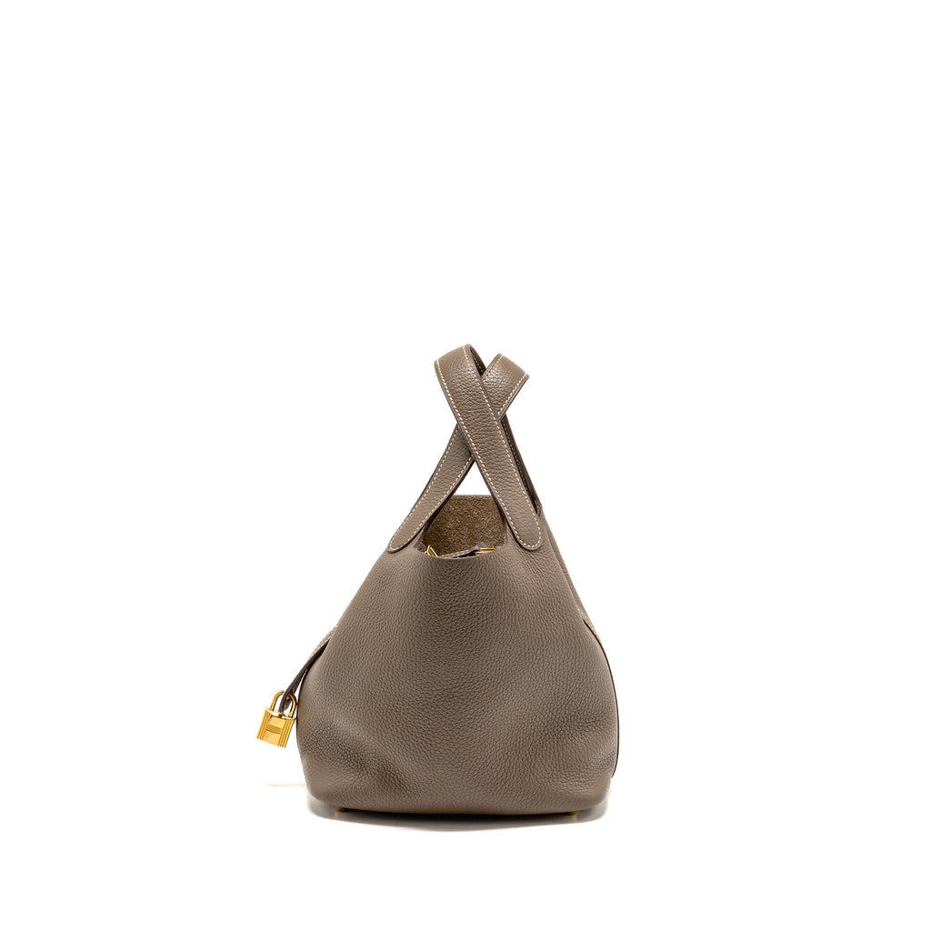 Hermes Picotin 18 Lock Bag clemence Etoupe GHW