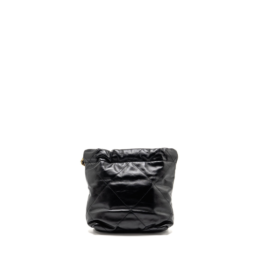 CHANEL MINI 22 BAG CALFSKIN BLACK GHW (MICROCHIP)