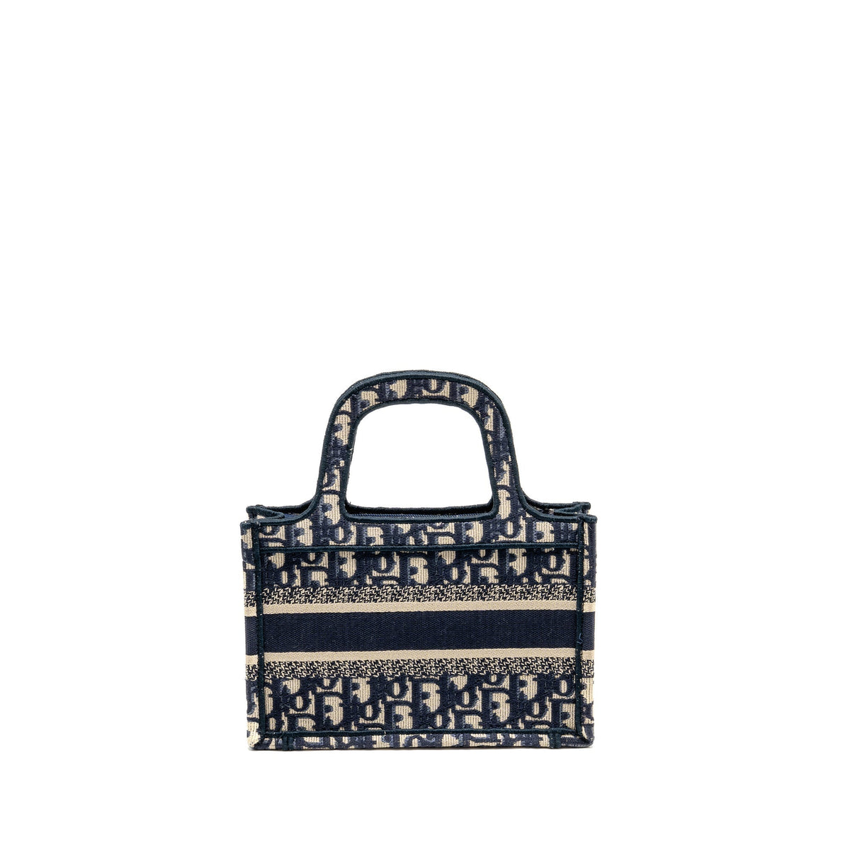 DIOR MINI BOOK TOTE BAG BLUE OBLIQUE EMBRIODERY